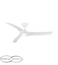 Hunter Pacific Aqua 70" DC IP66 Ceiling Fan with 18W Tricolour Dimmable LED Light & Remote - White